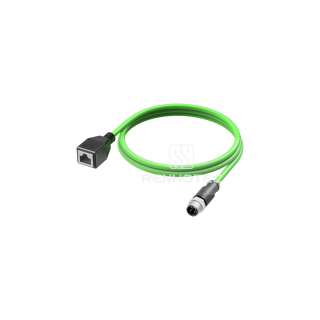 M12 Male to RJ45 Female Double-ended Cable Straight PVC/PUR