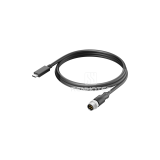 M12 Male to USB Type C Overmolded Cable Shielded Straight PVC/PUR