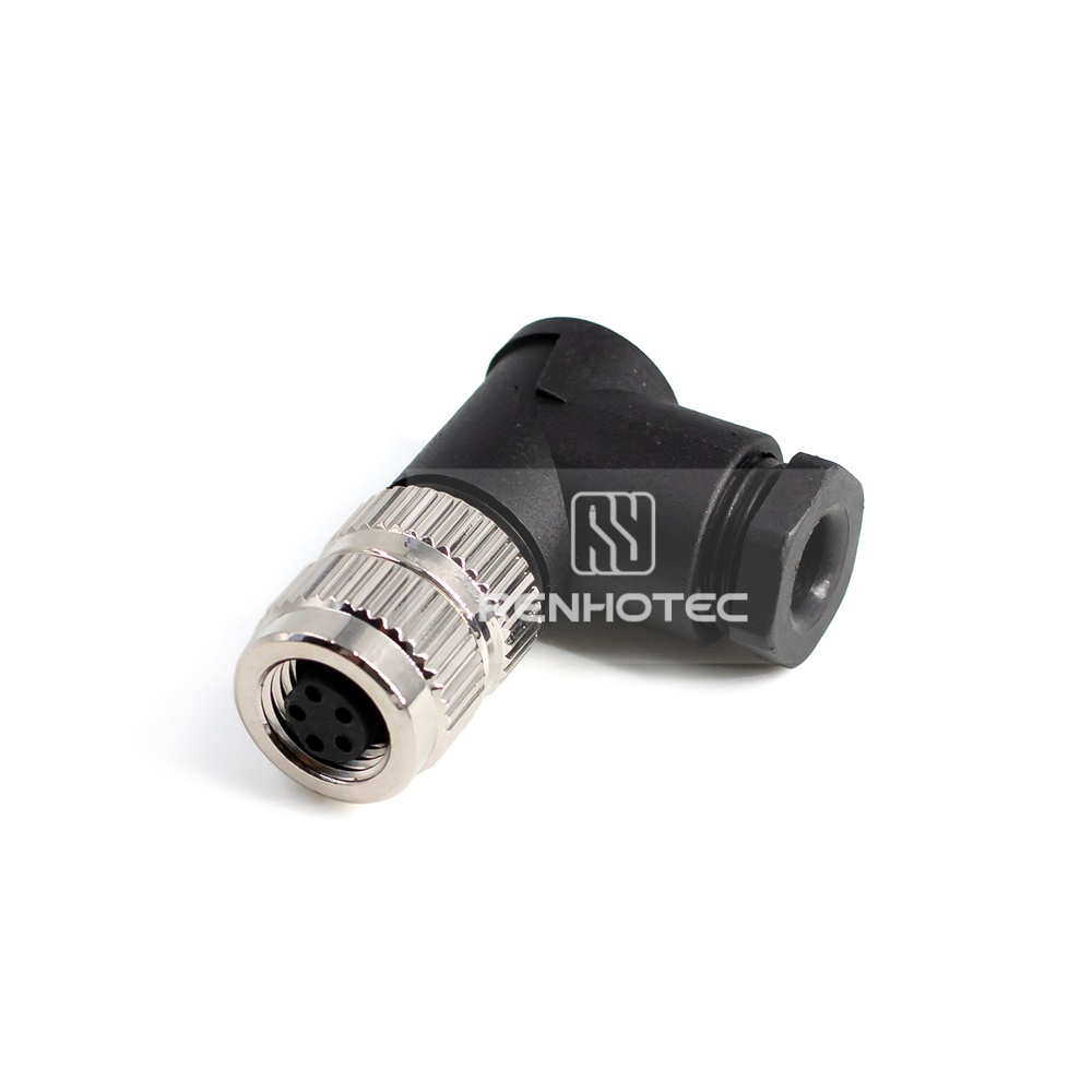M8 Female Plug Right Angle Field Wireable Connetor, Solder Cup, IP67 Plastic Shell — изображение 3