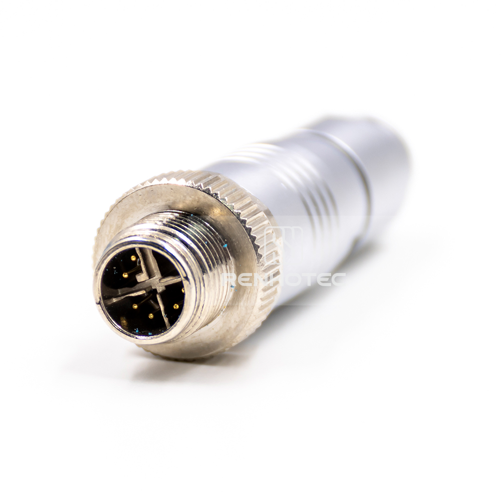 M12 8 Pin X Code Male Field Assembly Plug Solder Cup Shielded Straight - Image 3