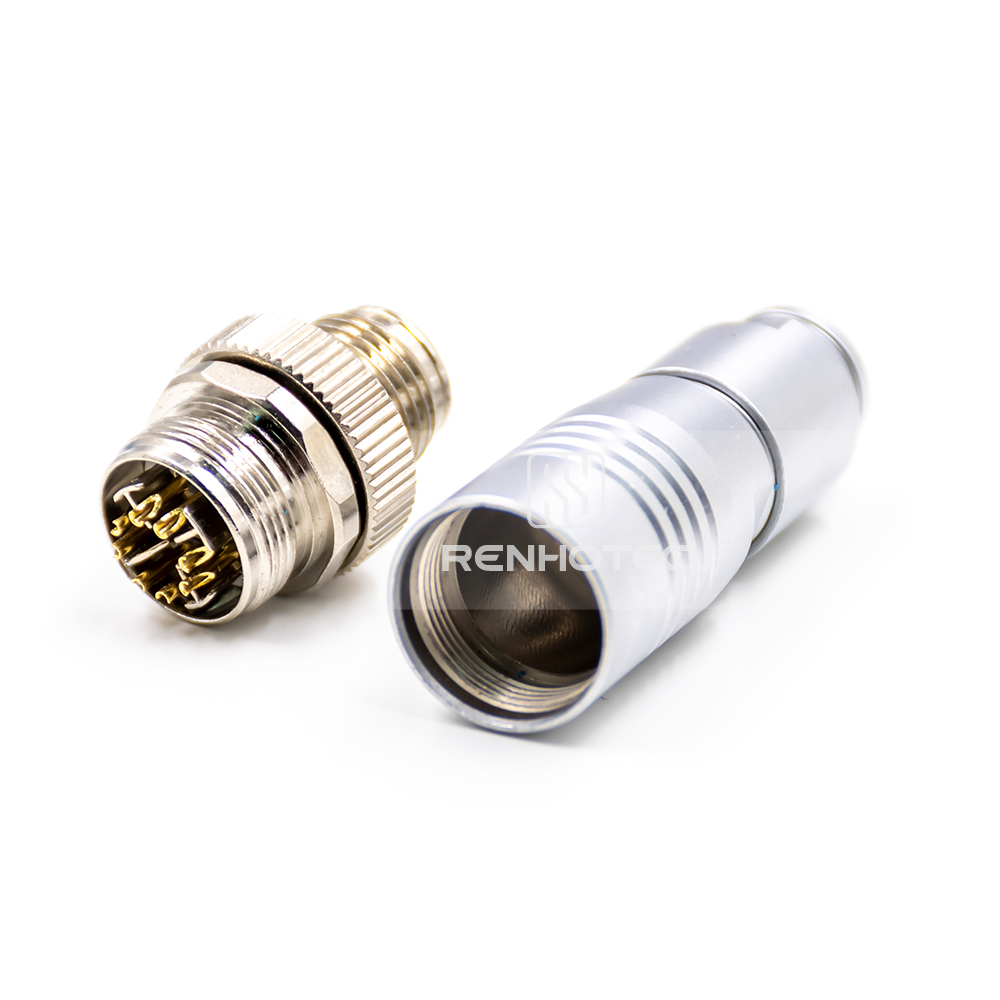 M12 8 Pin X Code Male Field Assembly Plug Solder Cup Shielded Straight - Image 4