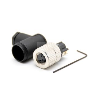 Alternative view of M8 Male Right Angle Field Wireable Connector, Screw Termination, IP67 Plastic Shell