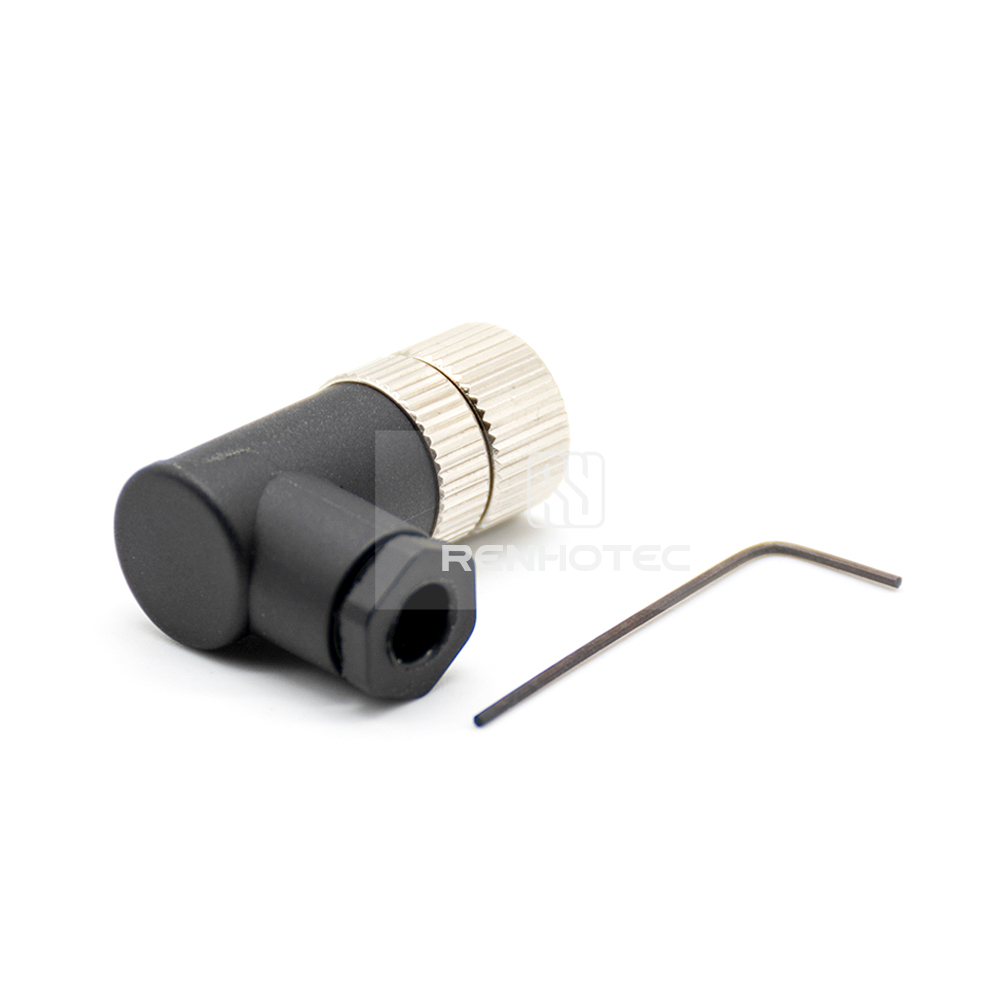 M8 Male Right Angle Field Wireable Connector, Screw Termination, IP67 Plastic Shell - Image 4