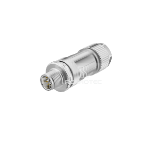 M12 Field Assembly Connector, Crimp, Straight, Male