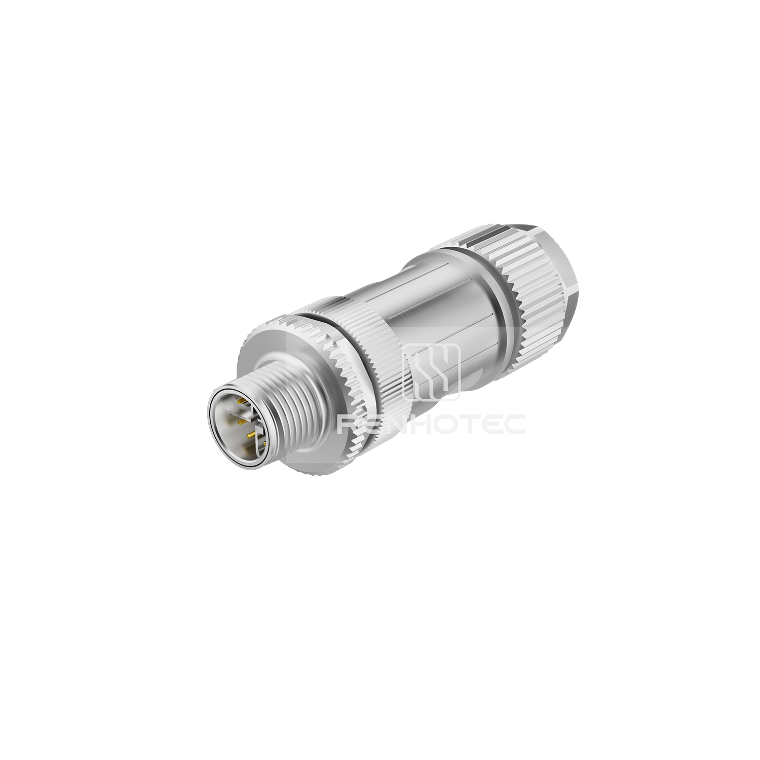 M12 Field Assembly Connector, Crimp, Straight, Male