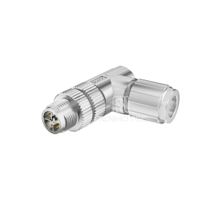 M12 Field Assembly Connector, Crimp, Angled