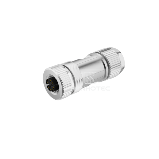 M12 Field Assembly Connector, Crimp, Straight, Female