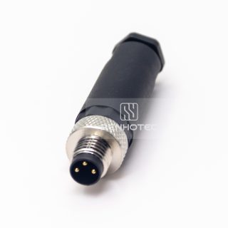 M8 Male Straight Field Wireable Connector, Screw Termination, IP67 Plastic Shell