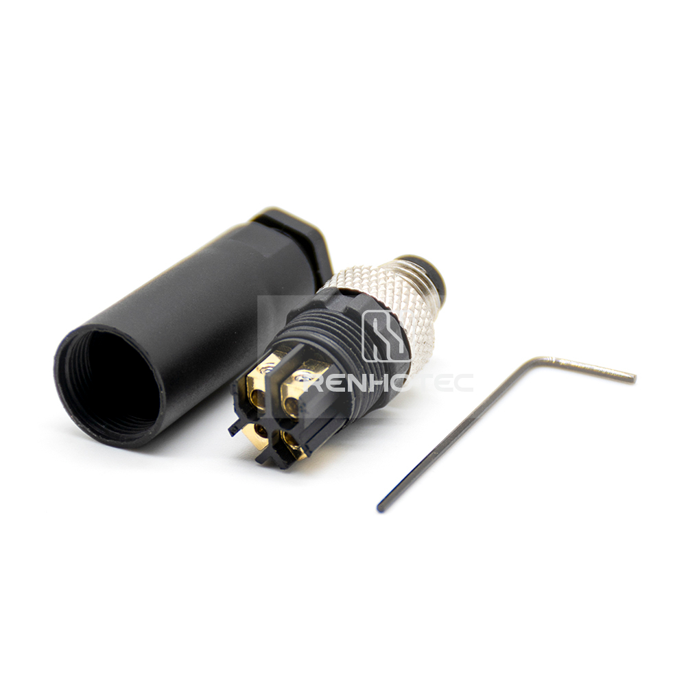 M8 Male Straight Field Wireable Connector, Screw Termination, IP67 Plastic Shell - Image 2