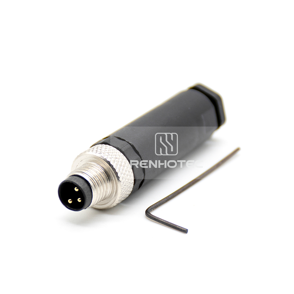M8 Male Straight Field Wireable Connector, Screw Termination, IP67 Plastic Shell - Image 3