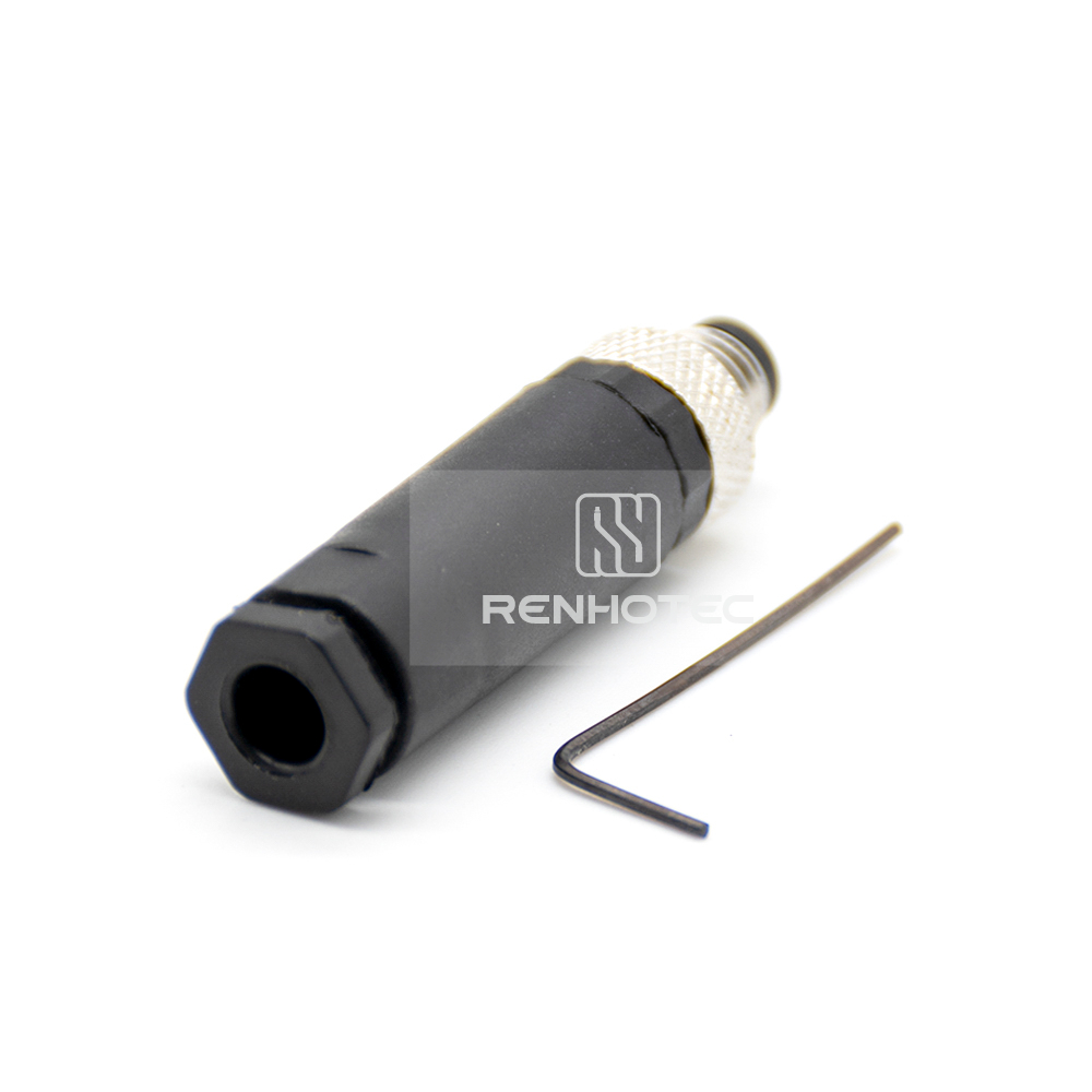 M8 Male Straight Field Wireable Connector, Screw Termination, IP67 Plastic Shell - Image 4
