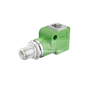 M12 8 Pin X Code Splitter Male to RJ45 Female Shielded Angled
