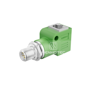 M12 8 Pin X Code Splitter Male to RJ45 Female Shielded Angled