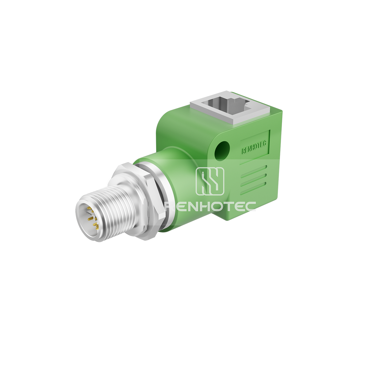 M12 8 Pin X Code Splitter Male to RJ45 Female Shielded Angled