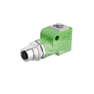 M12 8 Pin X Code Splitter Female to RJ45 Female Shielded Angled