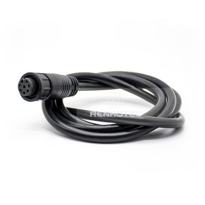 M12 Male Panel Mount Receptacle with Wires Rear Fastened Straight Plastic