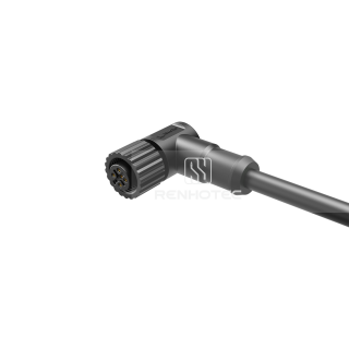 M12 Female Single-ended Cable Angled PVC/PUR Plastic