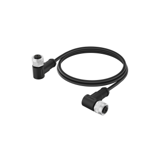M12 Right Angled Female to Female Molded Cable Assembly, IP67
