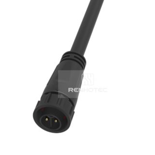 M19 Waterproof Circular Connector 2 Pin Female Plug 600V 20A Thread Over Molding