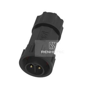 M19 Waterproof Circular Connector 2 Pin Male Plug 600V 20A Thread Assembly