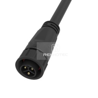 M19 Waterproof Circular Connector 3 Pin Female Plug 600V 20A Thread Over Molding