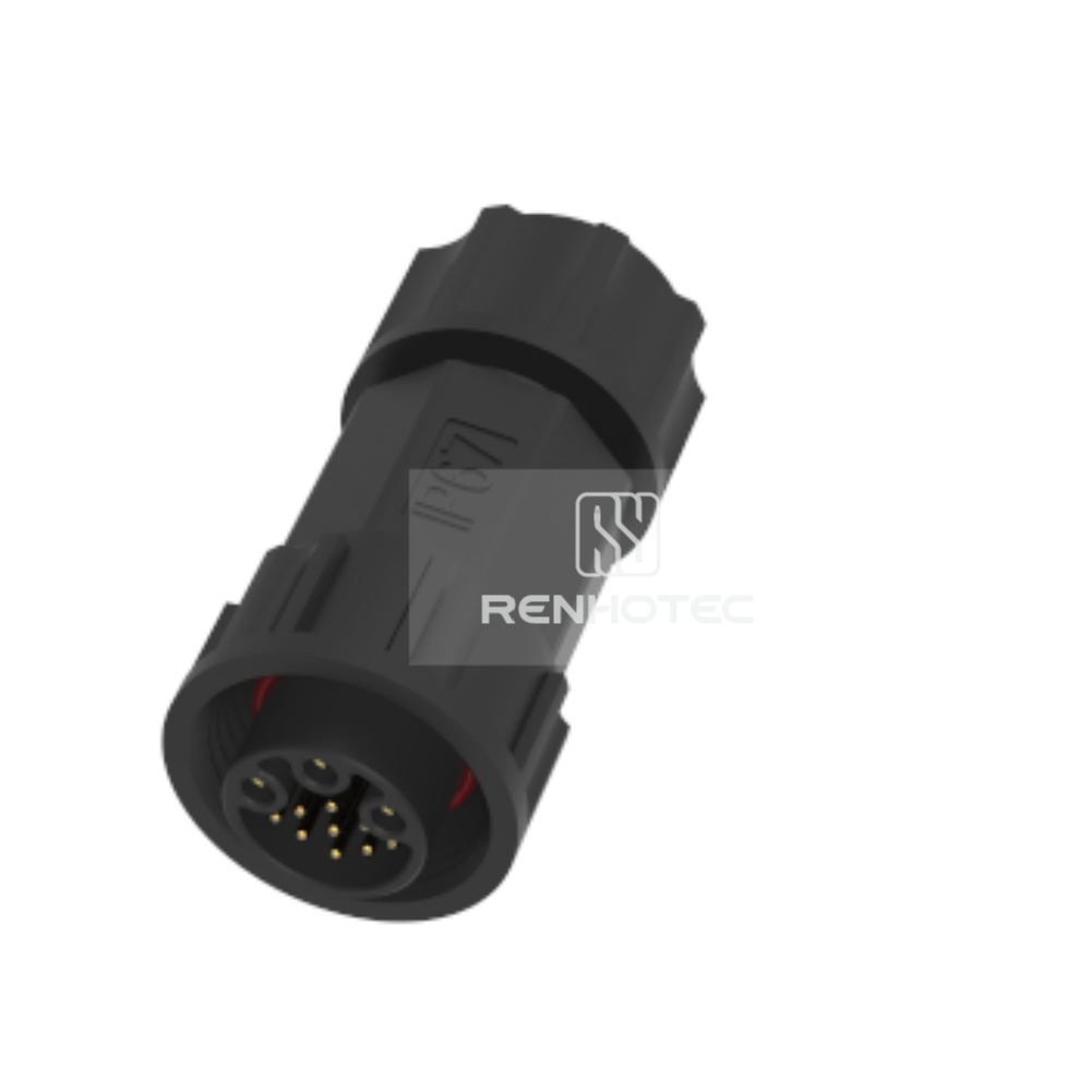 M19 Waterproof Circular Connector 3+9 Pin Male Plug 125V/30V 15A/2A Thread Assembly