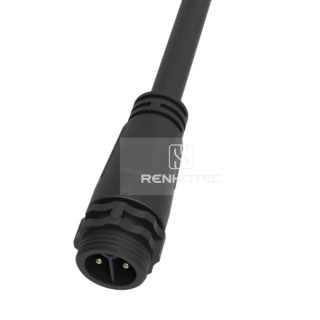 M19 Waterproof Circular Connector 2 Pin Male Plug 600V 20A Thread Over Molding Connector