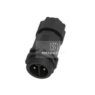 M19 Waterproof Circular Connector 2 Pin Male Plug 600V 20A Thread Assembly Connector