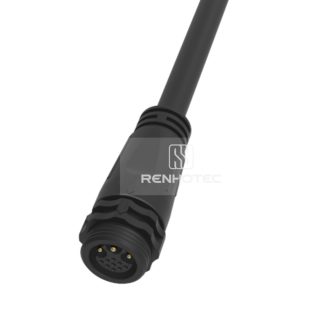 M19 Waterproof Circular Connector 3+9 Pin Male Plug 125V/30V 15A/2A Thread Over Molding Connector