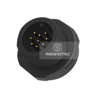 M19 Waterproof Circular Connector 9 Pin Male Socket 60V 5A Thread Socket