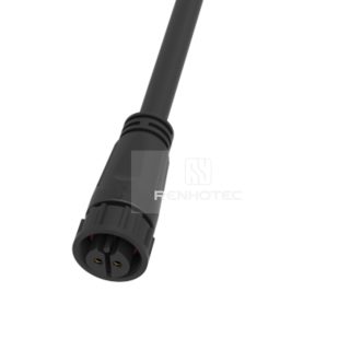 M19 Waterproof Circular Connector 2 Pin Female Plug 600V 20A Thread Over Molding Connector