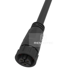 M19 Waterproof Circular Connector 3 Pin Female Plug 600V 20A Thread Over Molding Connector