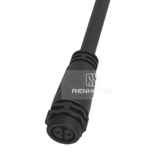 M19 Waterproof Circular Connector 2 Pin Male Plug 600V 20A Thread Over Molding