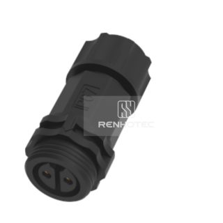 M19 Waterproof Circular Connector 2 Pin Female Plug 600V 20A Thread Assembly