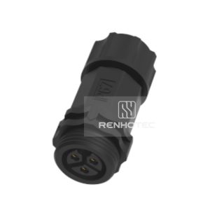 M19 Waterproof Circular Connector 3 Pin Female Plug 600V 20A Thread Assembly