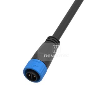 M19 Waterproof Connector 2 Pin Male Plug 600V 20A Self-Locking Rubber