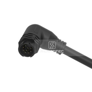 M19 Waterproof Connector 9 Pin Female Plug 60V 5A Self-Locking Right Angle Rubber