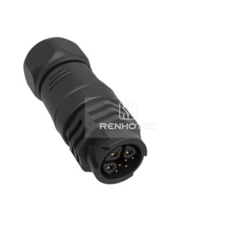 M19 Waterproof Connector 3+5 Pin Female Plug 125V/30V 15A/2A Self-Locking Rubber
