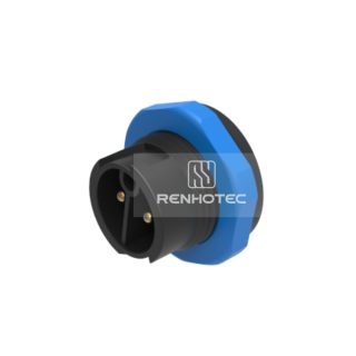 M19 Waterproof Connector 2 Pin Male Socket 600V 20A Self-Locking Front-Mounted Socket