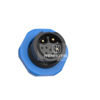M19 Waterproof Connector 3+5 Pin Male Socket 125V/30V 15A/2A Self-Locking Front-Mounted Socket