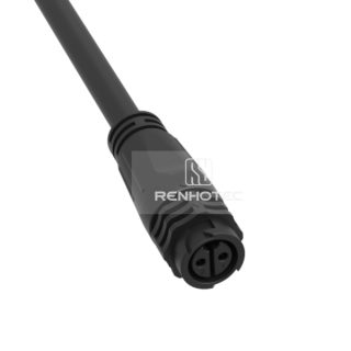 M19 Waterproof Connector 2 Pin Jack Female Plug 600V 20A Self-Locking Rubber