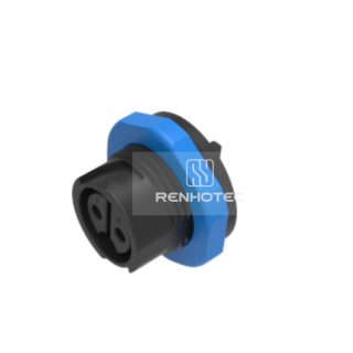 M19 Waterproof Connector 2 Pin Female Socket 600V 20A Self-Locking Front-Mounted Socket