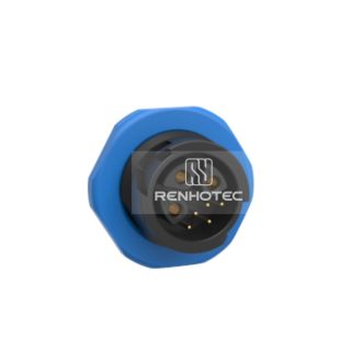 M19 Waterproof Connector 3+5 Pin Female Socket 125V/30V 15A/2A Self-Locking Front-Mounted Socket