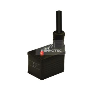 Type B Industrial Solenoid Valve Connector, 2+PE, With Led + Diode, 1M Wire Harness, 180°Outlet 24V DC