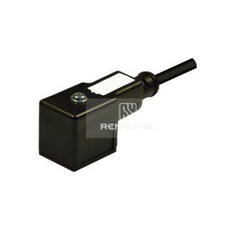 Type B Industrial Solenoid Valve Connector, 2+2PE, No Protection Circuit, 1M Wire Harness, 90°Outlet