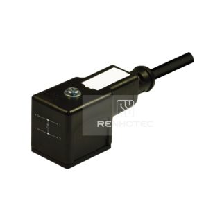 Type B Industrial Solenoid Valve Connector, 2+2PE, With Diode, 1M Wire Harness, 90°Outlet