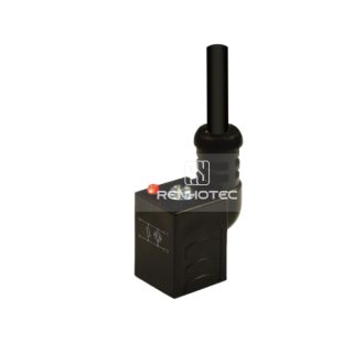 Type C Industrial Solenoid Valve Connector, 2+2PE, With Bipolar Led + Varistor, 1M Wire Harness, 180°Outlet 24V AC/DC