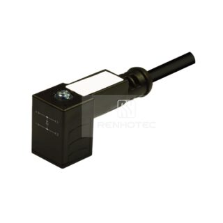 Type C Industrial Solenoid Valve Connector, 2+2PE, With Diode, 1M Wire Harness, 90°Outlet