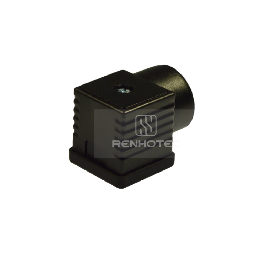 Type A Solenoid Valve Connector, 2+PE, No Protection Circuit, Screw Terminal, 1/2" NPTF