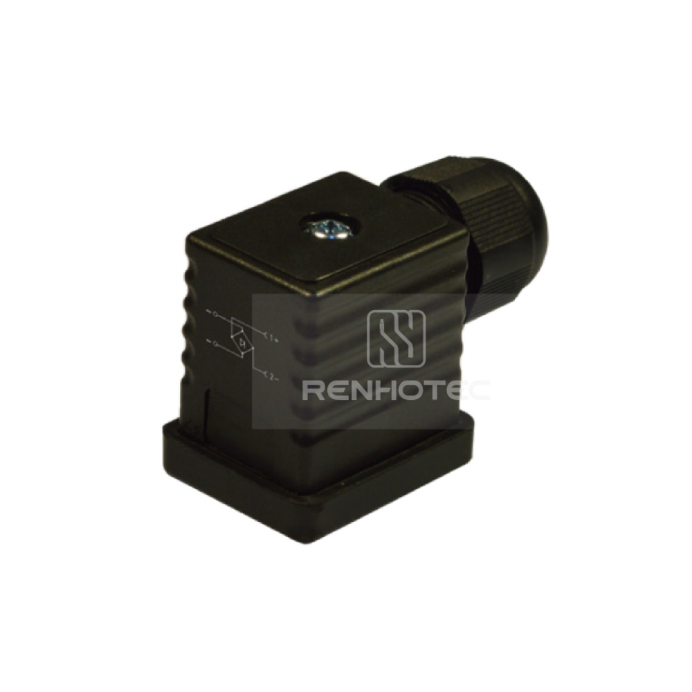 Type B Industrial Solenoid Valve Connector, 2+PE, With FullWave Bidge Rectifier, Screw Terminal, SKPG9 1230V AC